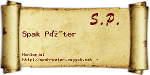 Spak Péter névjegykártya