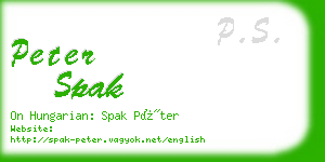 peter spak business card